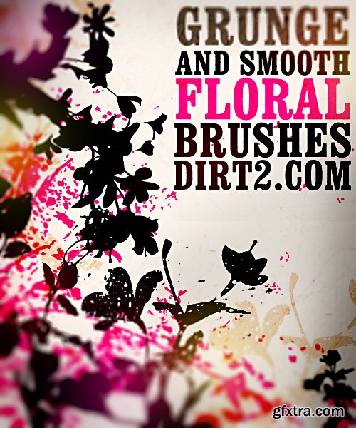 Photoshop Brushes - Grunge & Smooth Floral