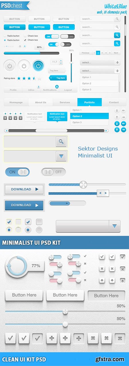 Clean UI Kit Element Pack PSD