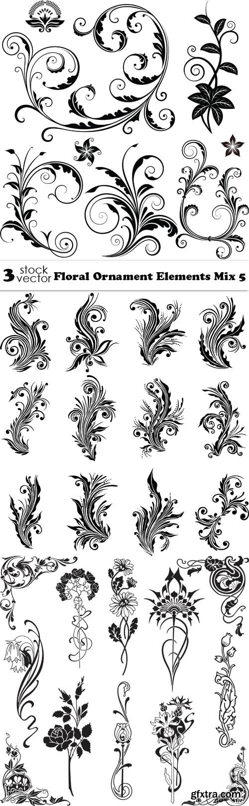 Vectors - Floral Ornament Elements Mix 5