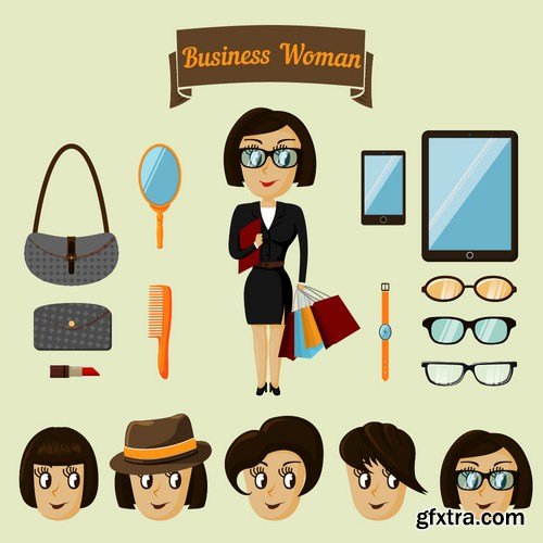 Stock Vector - Big Hipster Character Pack, 25EPS