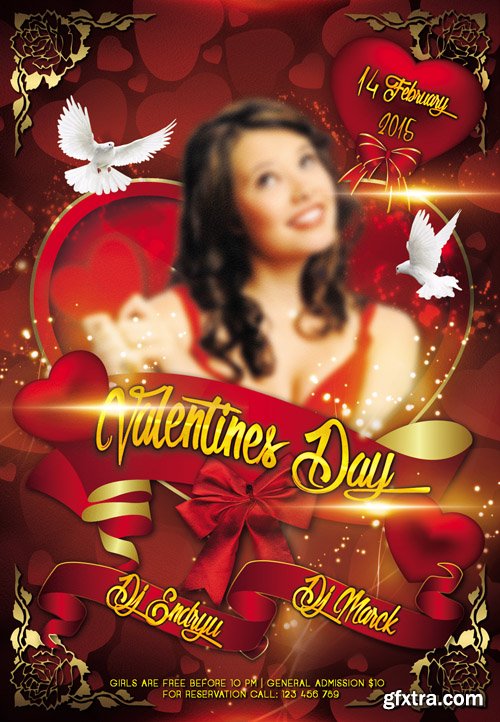 Valentines Day 5 Flyer PSD Template