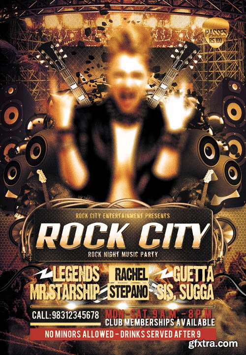 Rock City Flyer PSD Template