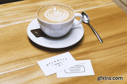 Business Card and Coffee Cup Mockup