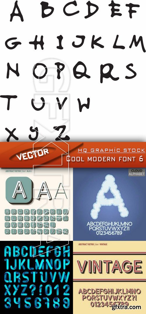 Stock Vector - Cool modern font 6