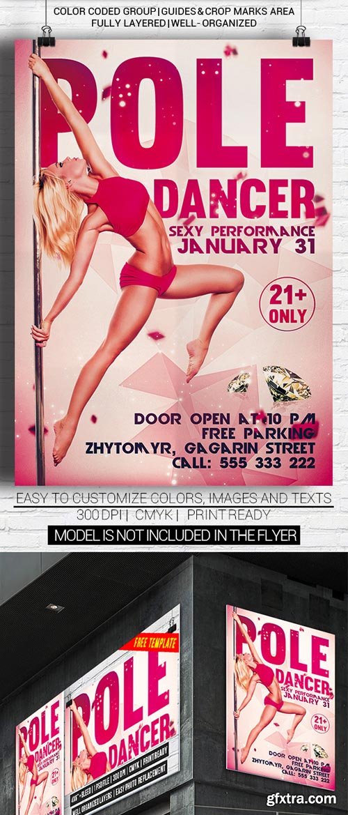 Pole Dancer Party Flyer Template