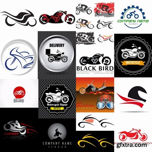 Collection of logos motorcycles 25 Eps