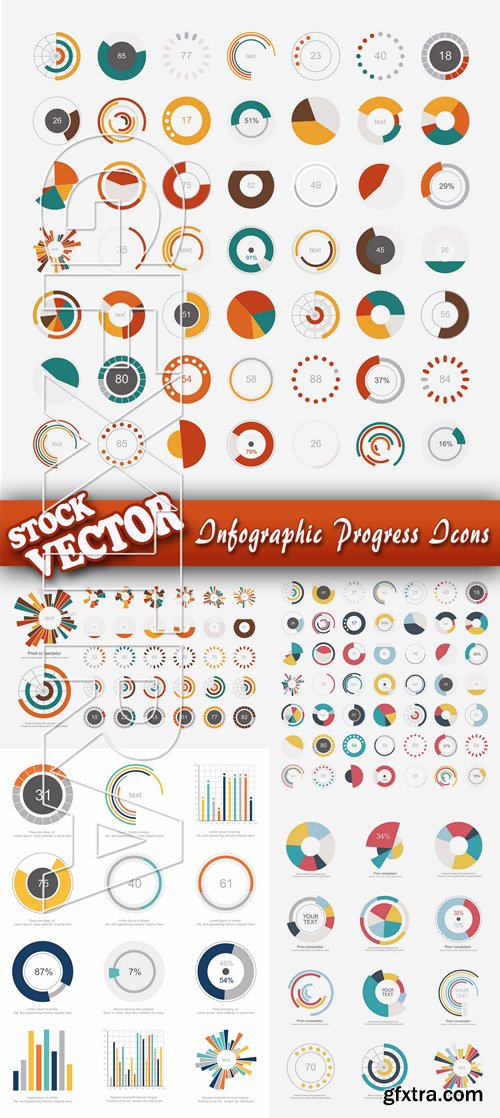 Stock Vector - Infographic Progress Icons