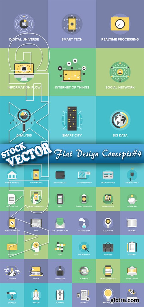 Stock Vector - Flat Design Concepts#4