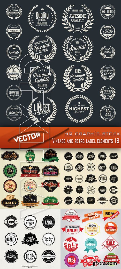 Stock Vector - Vintage and retro label elements 18