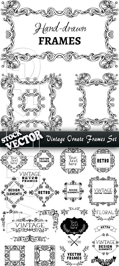 Stock Vector - Vintage Ornate Frames Set