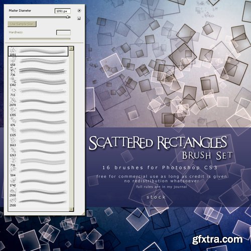 Photoshop Brushes - Scattered Rectangles