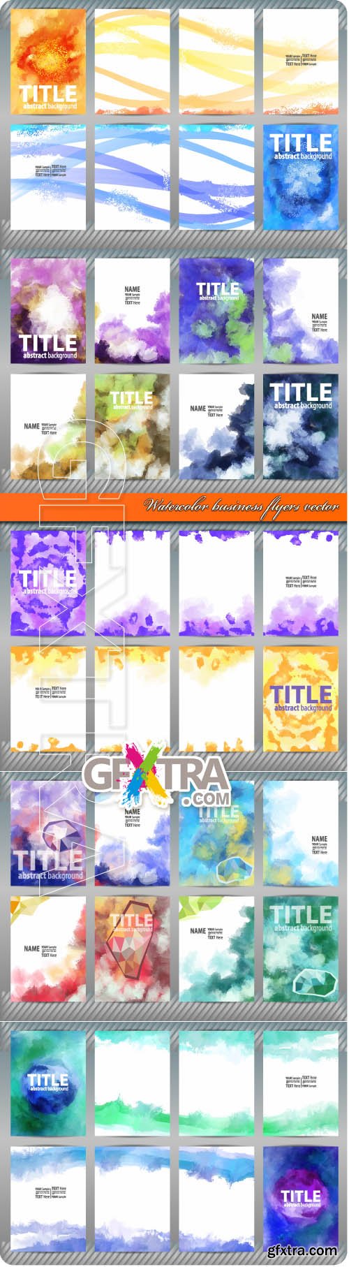 Watercolor business flyers vector