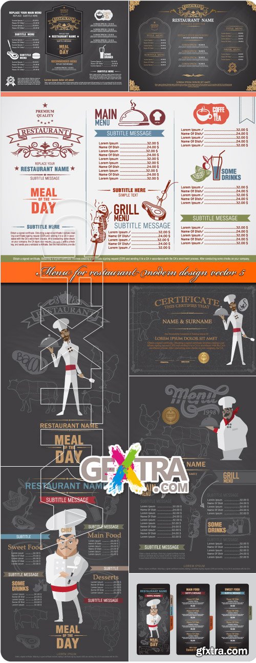 Menu for restaurant modern design vector 5