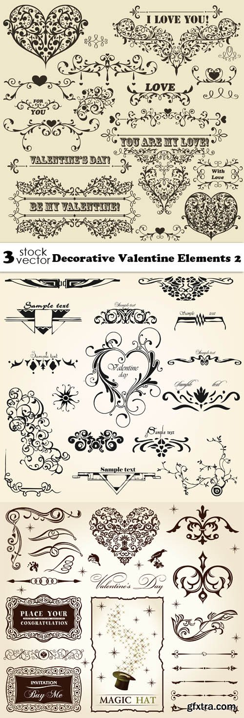 Vectors - Decorative Valentine Elements 2