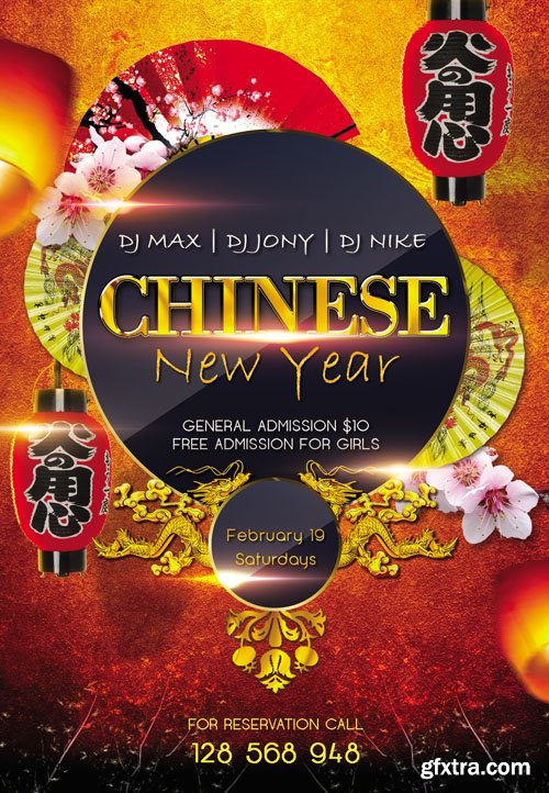 Chinese New Year 5 Flyer PSD Template