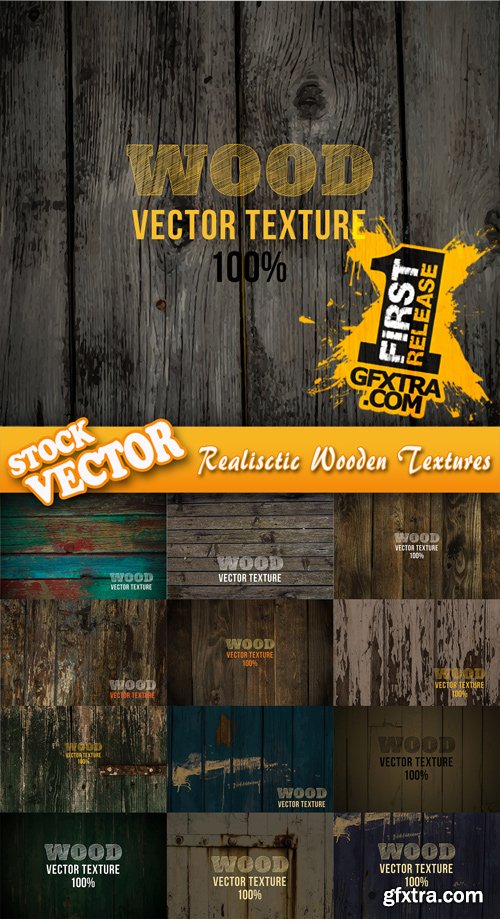 Stock Vector - Realisctic Wooden Textures, 25EPS