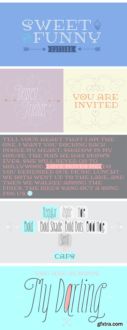 Carlino Font Family - 4 Fonts $61