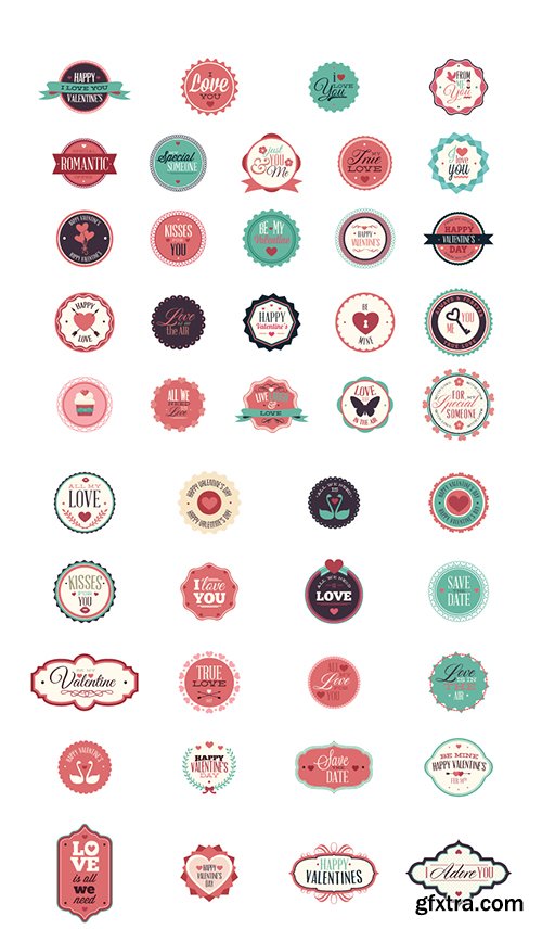 200 Love Badges and Labels Bundle