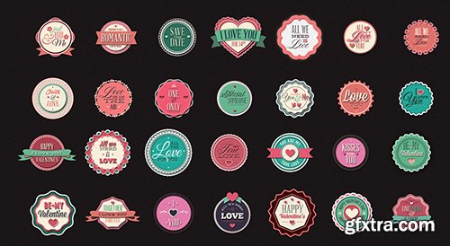 200 Love Badges and Labels Bundle