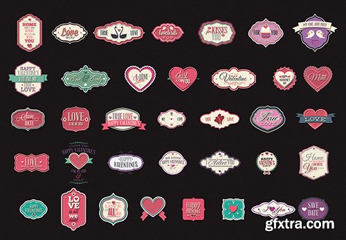 200 Love Badges and Labels Bundle