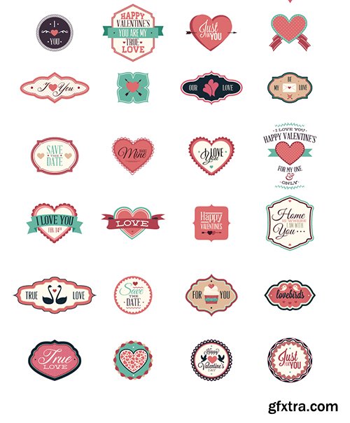 200 Love Badges and Labels Bundle