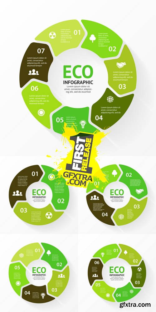 Vector Green Circle Arrows Eco Infographic