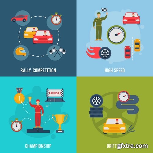 Collection elements of infographics vector image #18-25 Eps