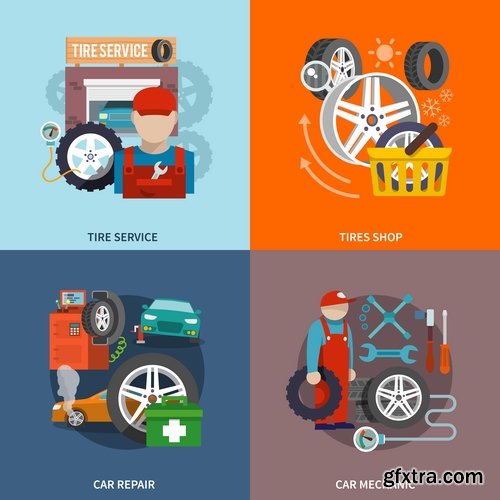 Collection elements of infographics vector image #18-25 Eps