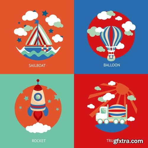 Collection elements of infographics vector image #18-25 Eps