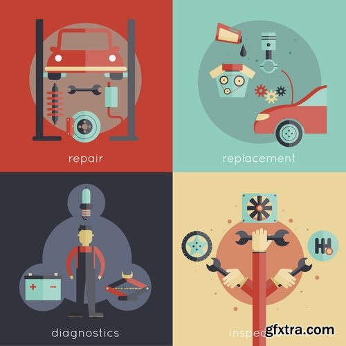 Collection elements of infographics vector image #18-25 Eps