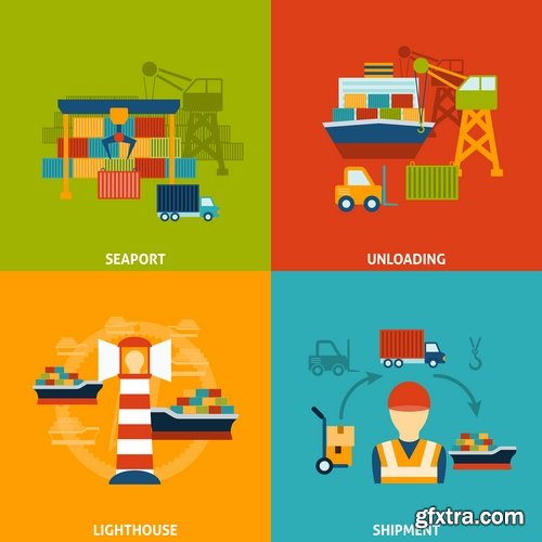 Collection elements of infographics vector image #18-25 Eps