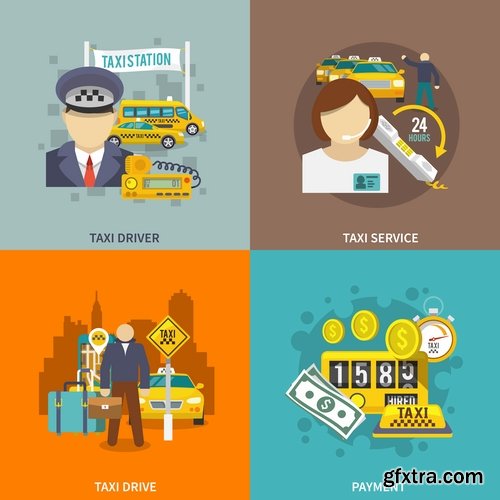 Collection elements of infographics vector image #18-25 Eps