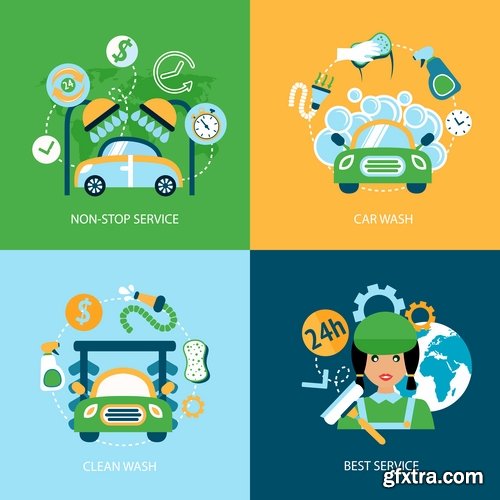 Collection elements of infographics vector image #18-25 Eps