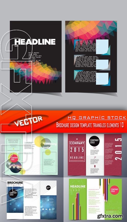 Stock Vector - Brochure design template triangles elements 10