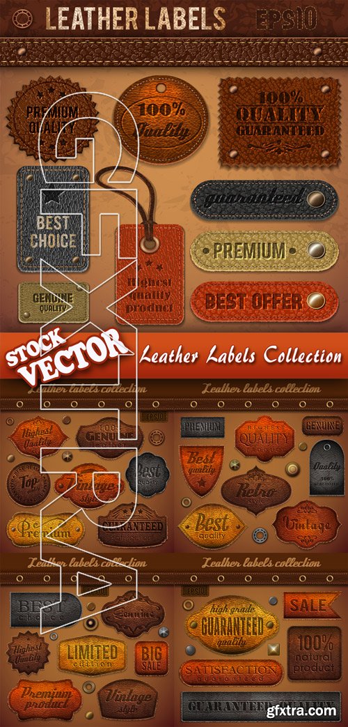 Stock Vector - Leather Labels Collection