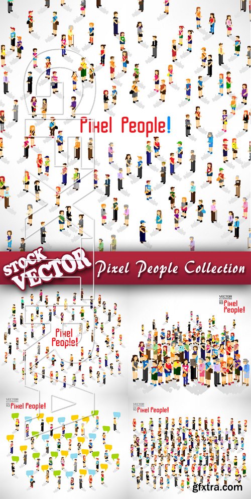 Stock Vector - Pixel People Collection