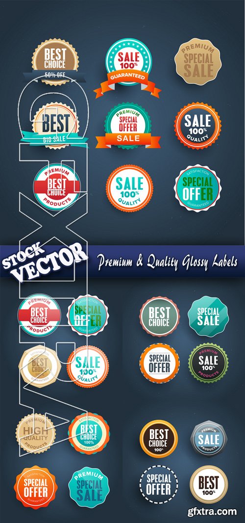 Stock Vector - Premium & Quality Glossy Labels