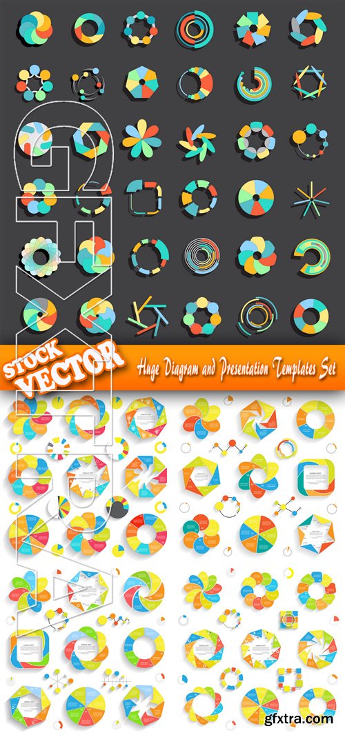 Stock Vector - Huge Diagram and Presentation Templates Set