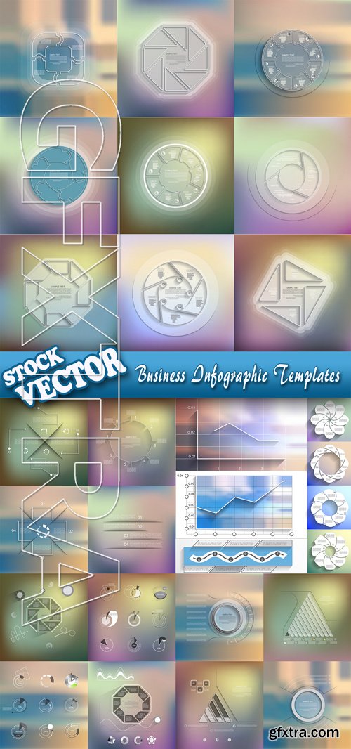 Stock Vector - Business Infographic Templates with Blured Backgrounds