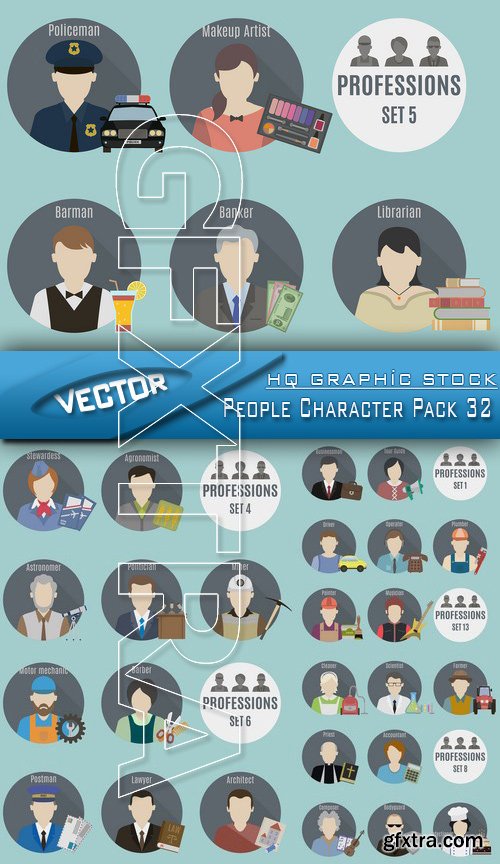 Stock Vector - People Character Pack 32