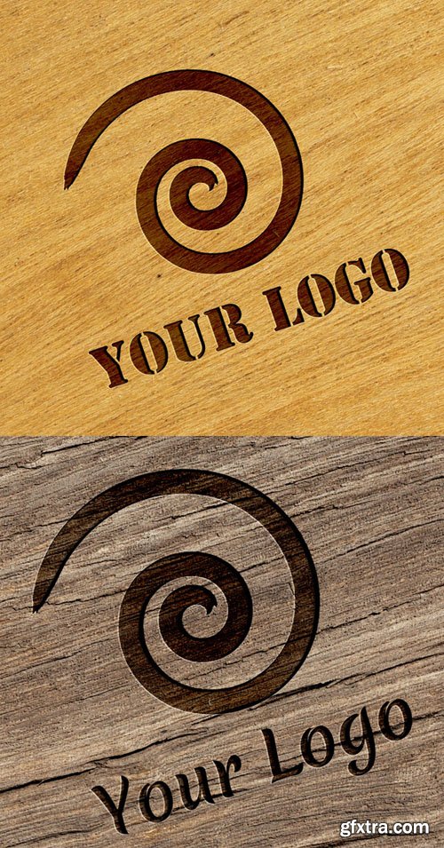 Logo Mock-ups - Wood Style - CM 5276