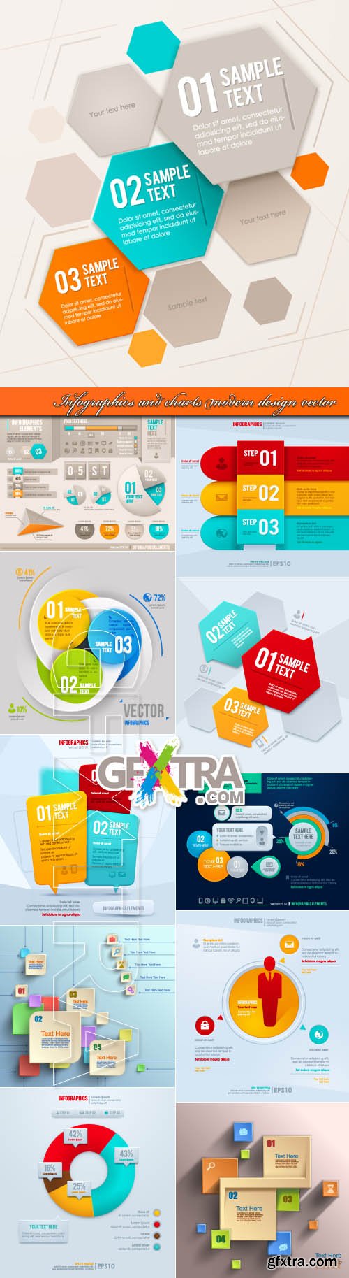 Infographics and charts modern design vector