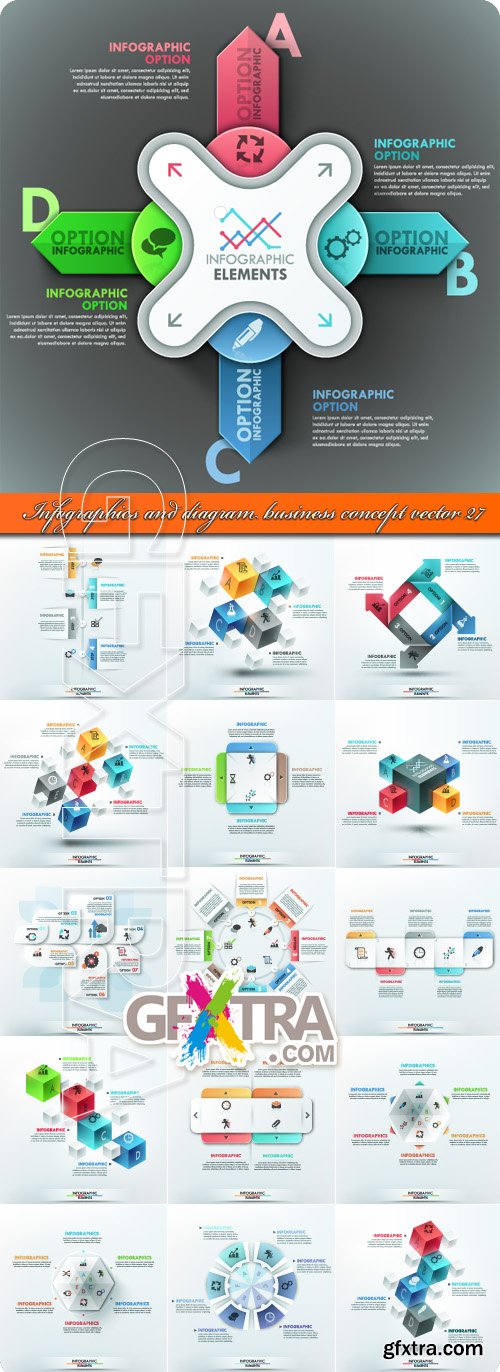 Infographics and diagram business concept vector 27