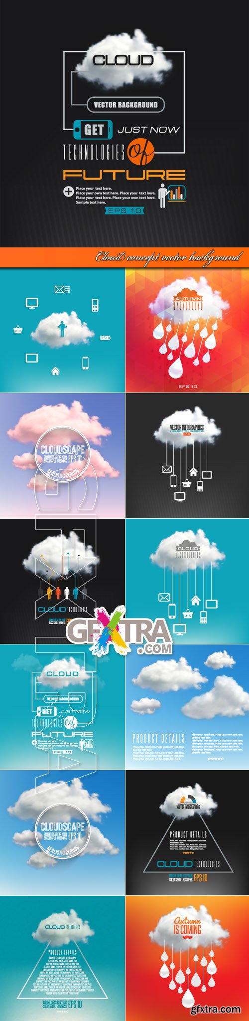 Cloud concept vector background