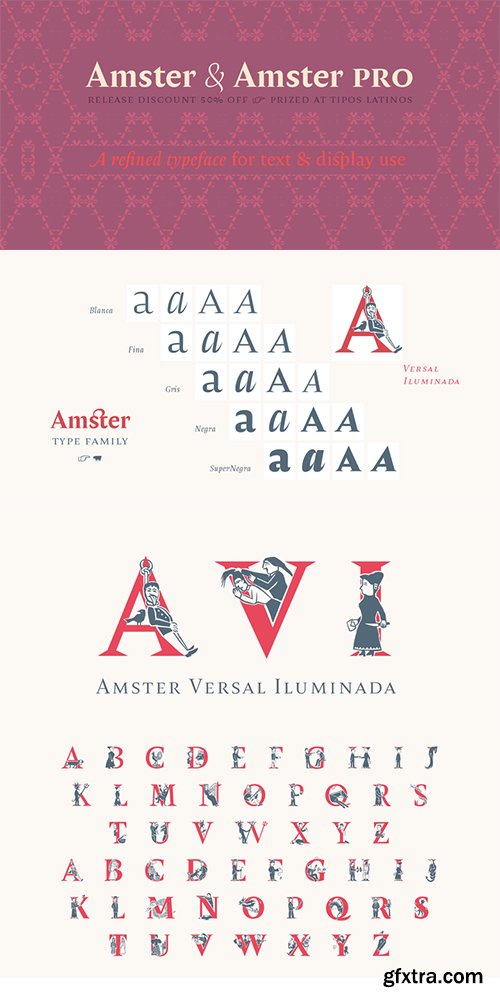 Amster Font Family - 11 Font $468