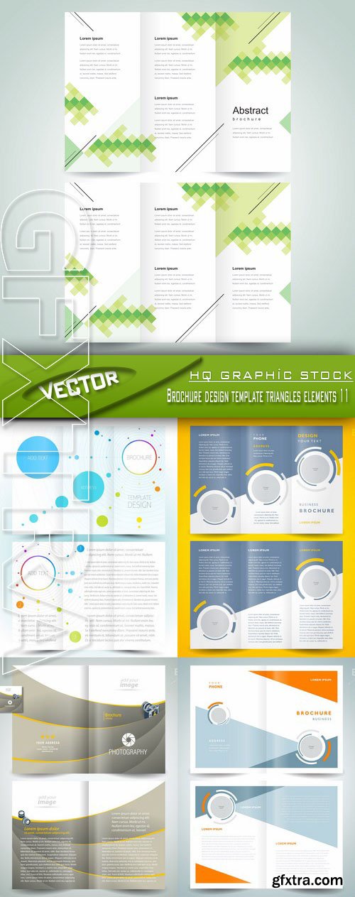 Stock Vector - Brochure design template triangles elements 11