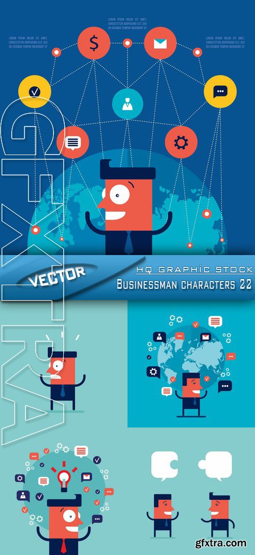 Stock Vector - Businessman characters 22