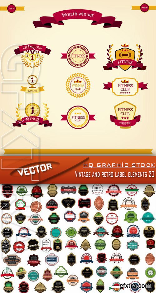 Stock Vector - Vintage and retro label elements 20