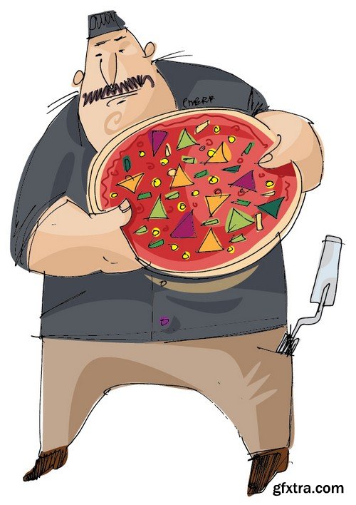 Stock Vectors - Pizza 3, 25xEPS