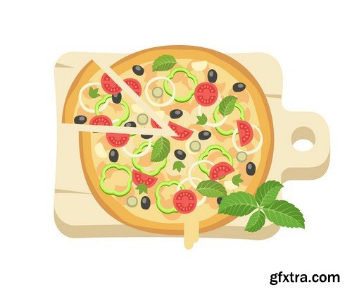 Stock Vectors - Pizza 3, 25xEPS